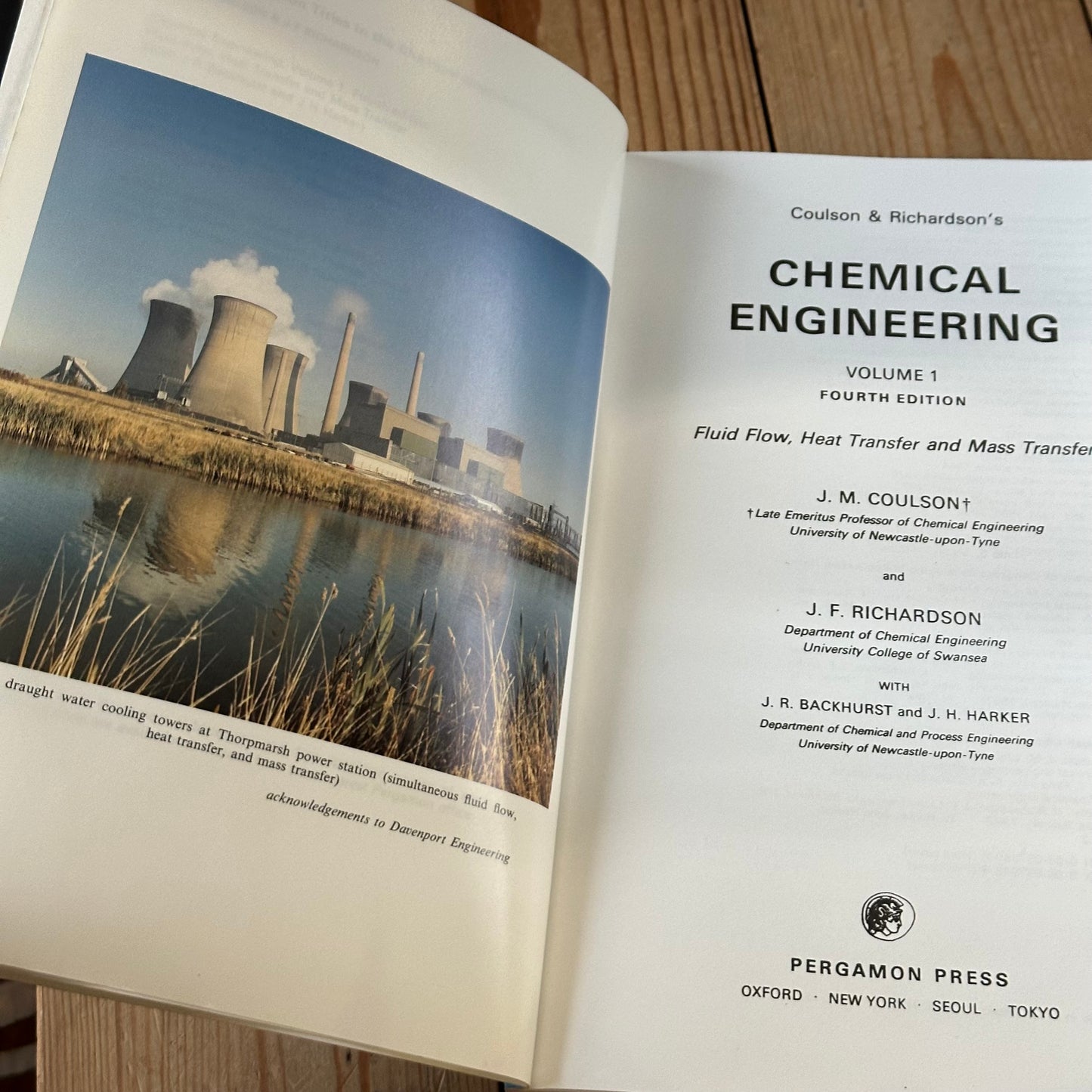 XBN126 Vintage 1993 BOOK CHEMICAL ENGINEERING Vol 1 4th edition byJ.M.Coulson & J.F.Richardson