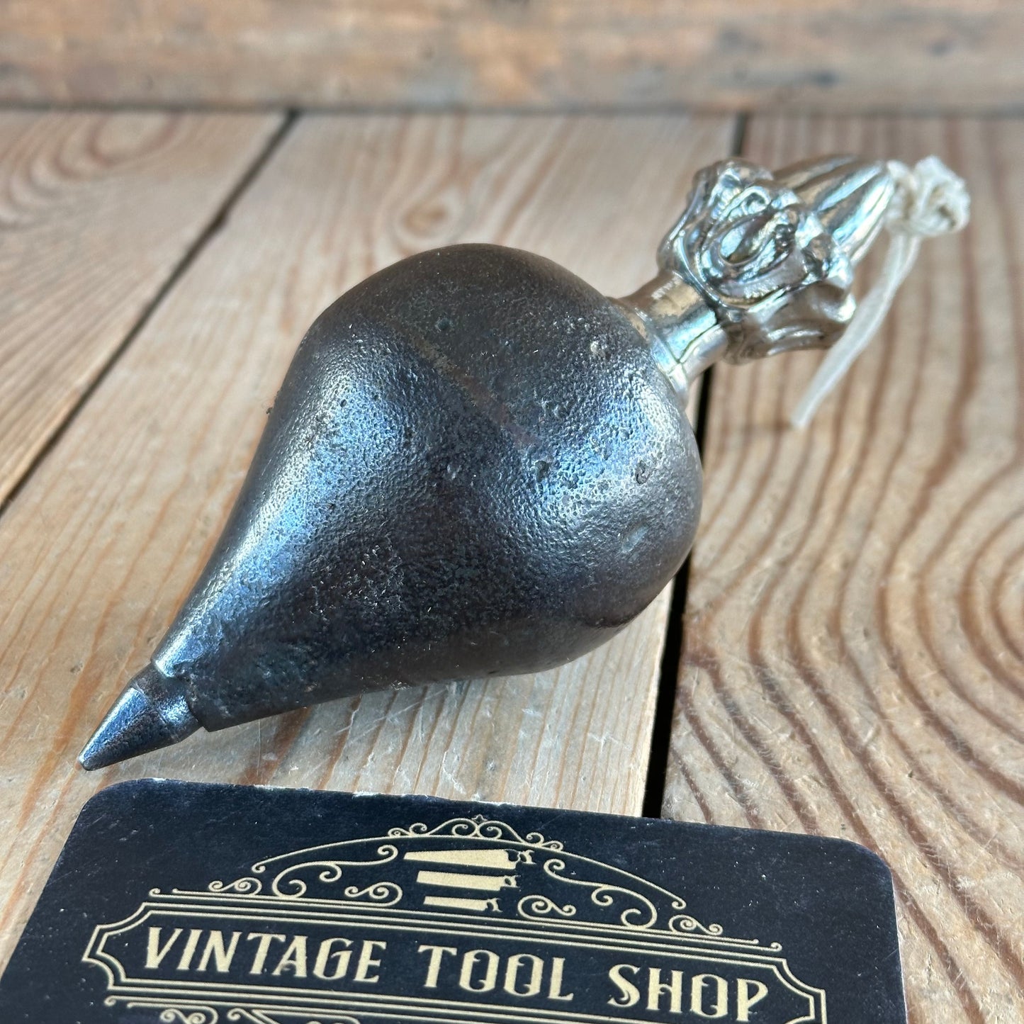 T3690 UNUSUAL! Vintage HEAVY 710g IRON Turnip PLUMB BOB