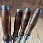 H2623 ICONIC! Vintage set of 4 x TITAN AUSTRALIA Gouge CHISELS