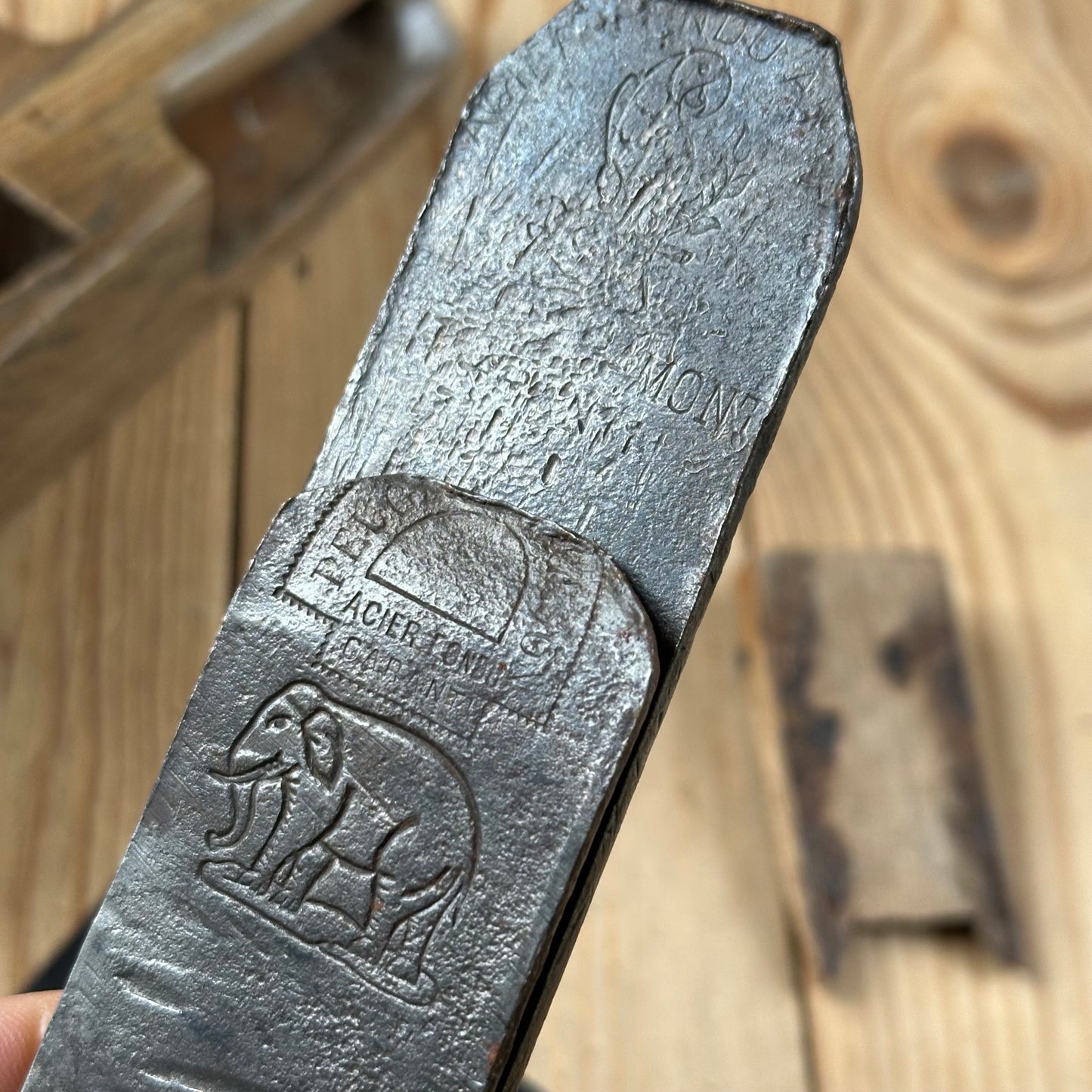 Y1538  Antique FRENCH Wooden PLANE display