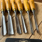 H2571 Vintage set of 6 MARPLES England Boxwood Handled Carving GOUGES CHISELS
