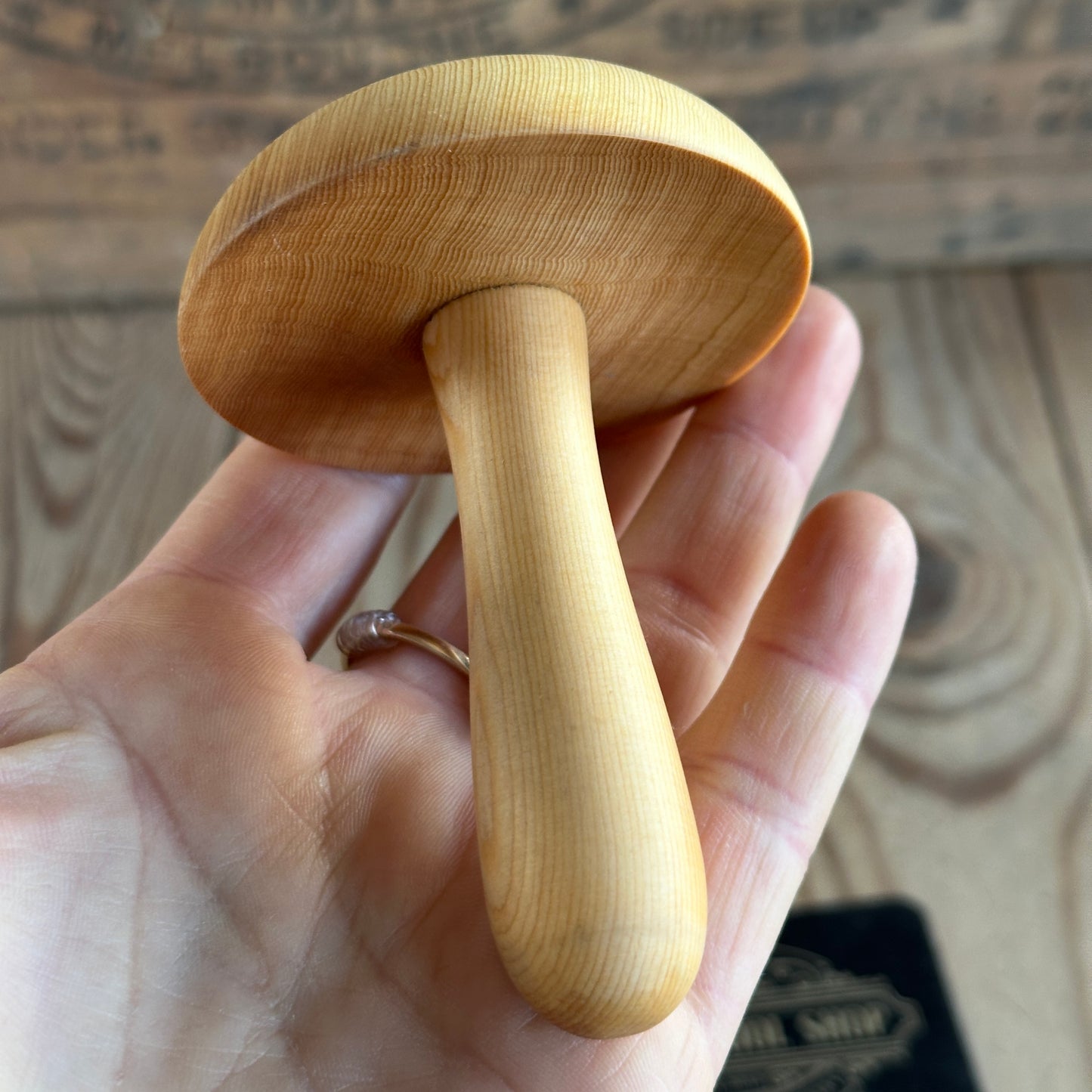 TS6 AUSTRALIAN MADE NEW! Tasmanian Huon Pine  DARNING MUSHROOM mending tool