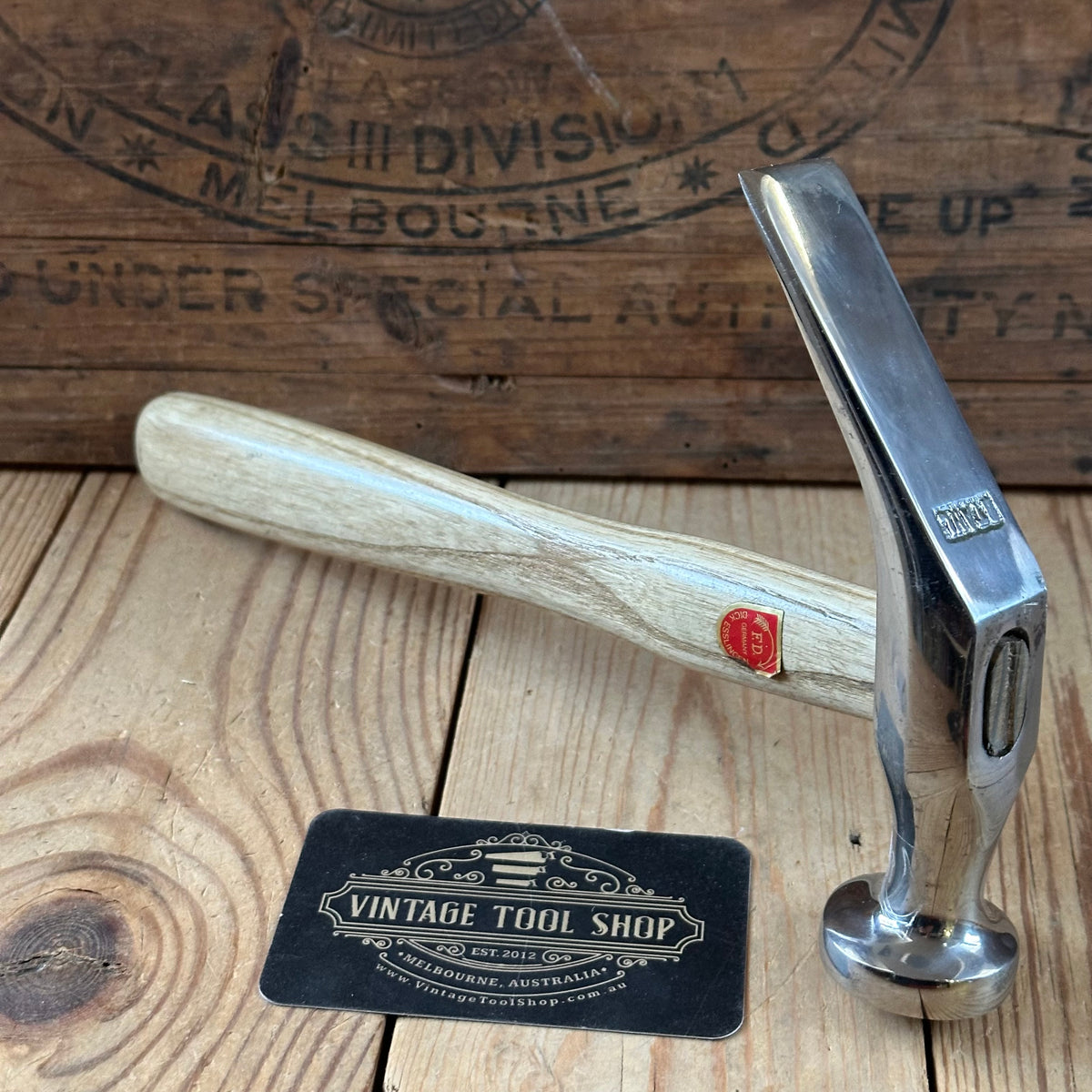 H2534 Vintage Leatherwork FRENCH PATTERN COBBLERS HAMMER by F.DICK Germany