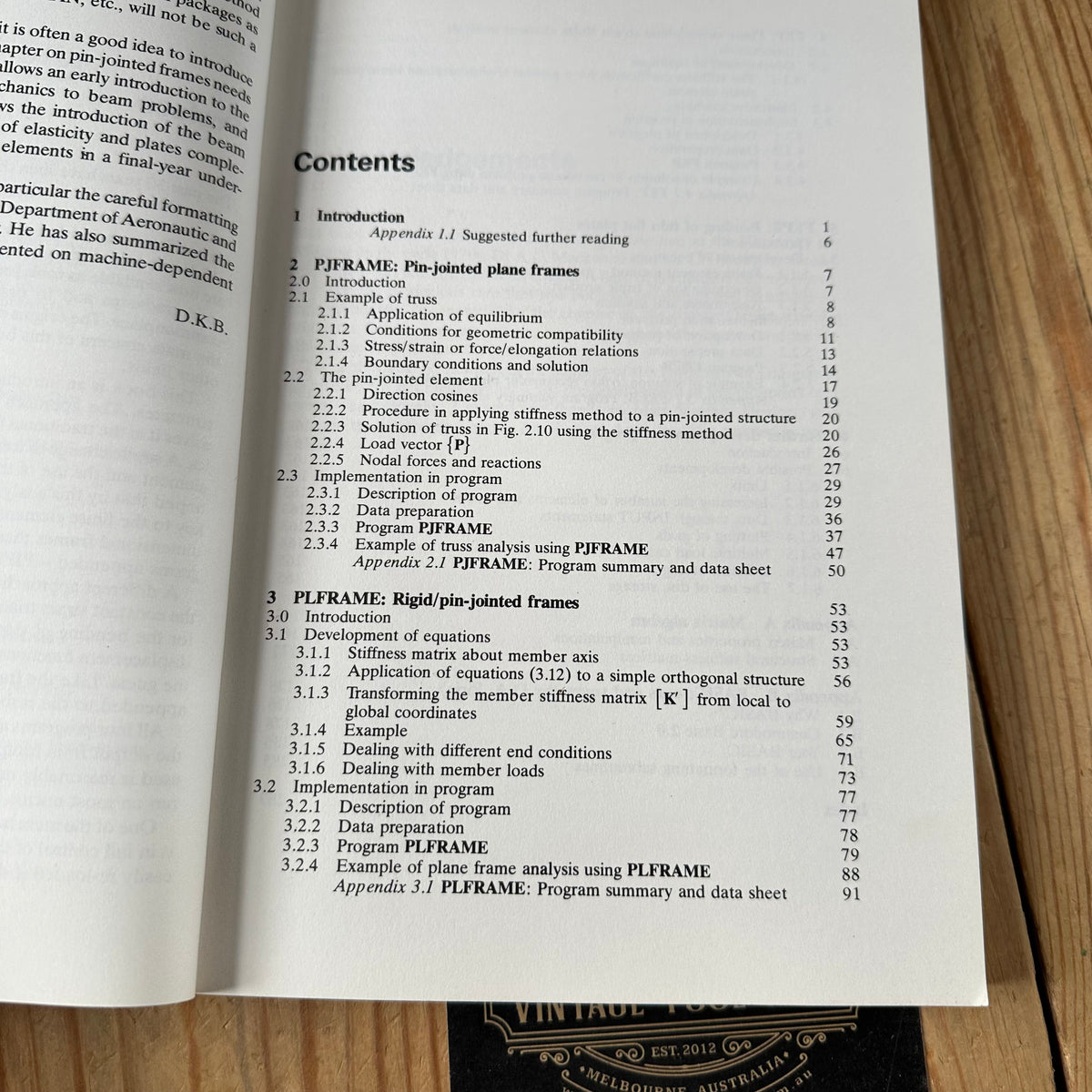 N2015 Vintage 1984 BOOK An Introduction To The FINITE ELEMENT METHOD Using BASIC PROGRAMS by D.K.Brown