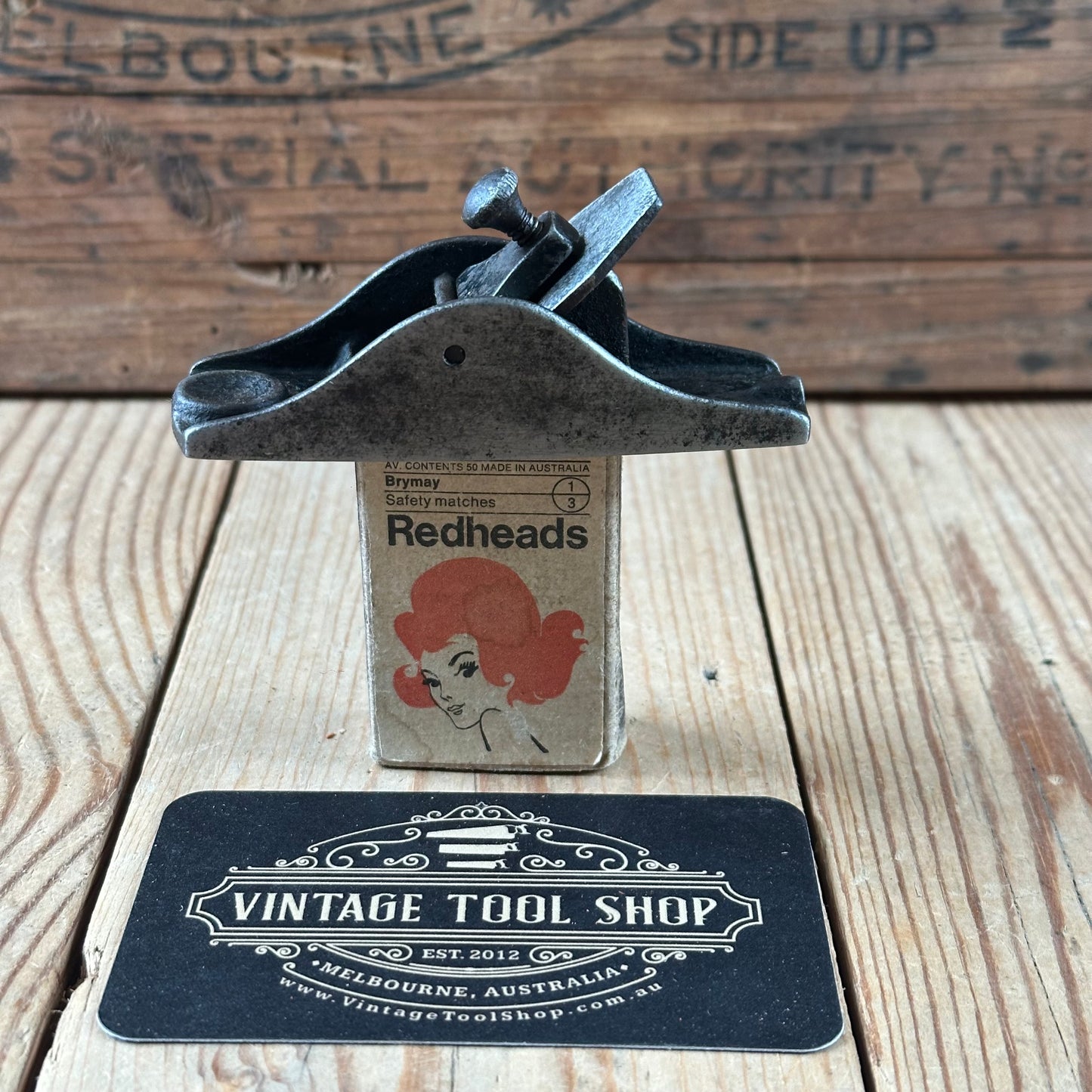 N1784 EARLY! Vintage tiny STANLEY USA No.101 thumb BLOCK PLANE A logo 1867 era!
