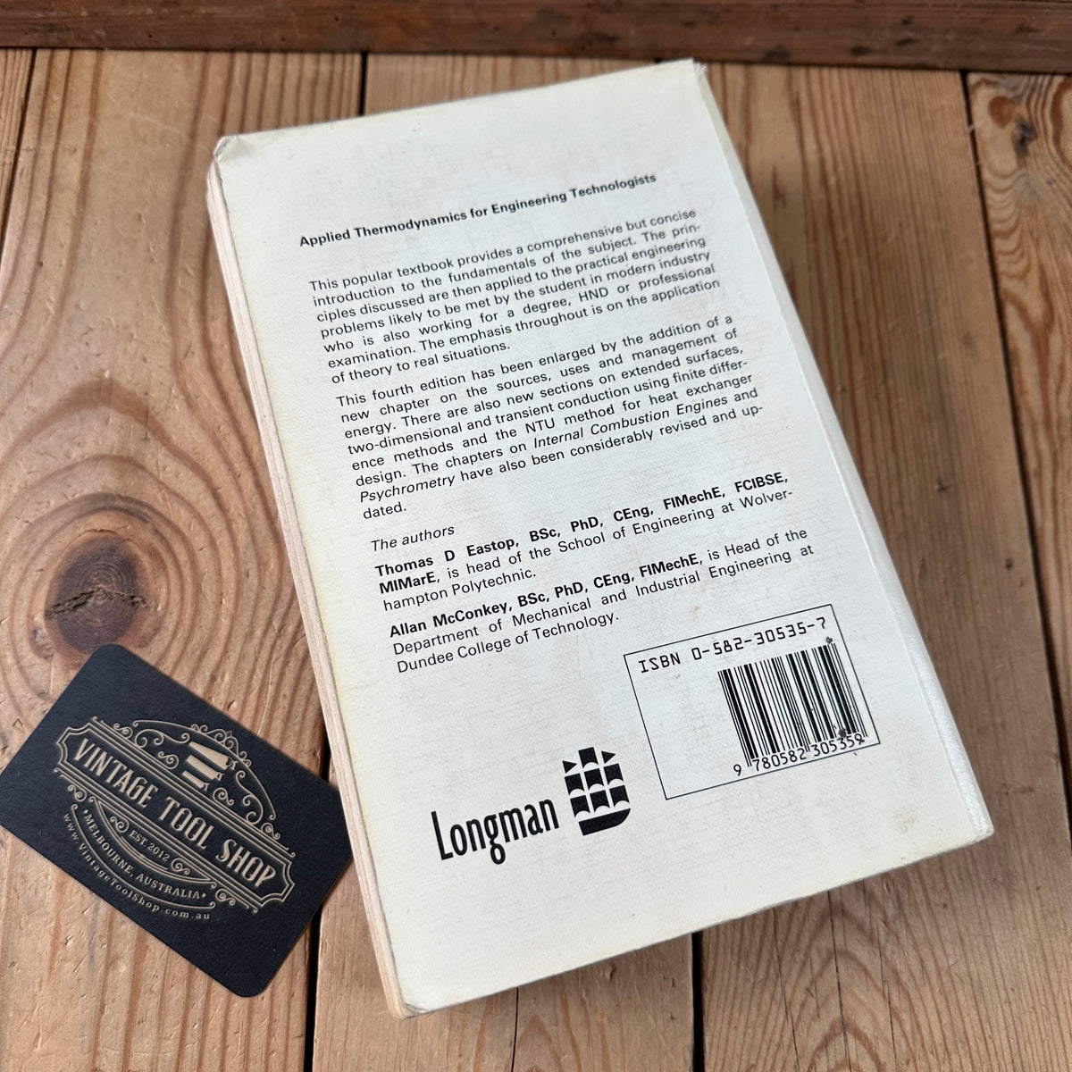 N2018 Vintage 1986 BOOK APPLIED THERMODYNAMICS for Engineering Technologists 4th Edition by T.D.Eastop & A.McConkey