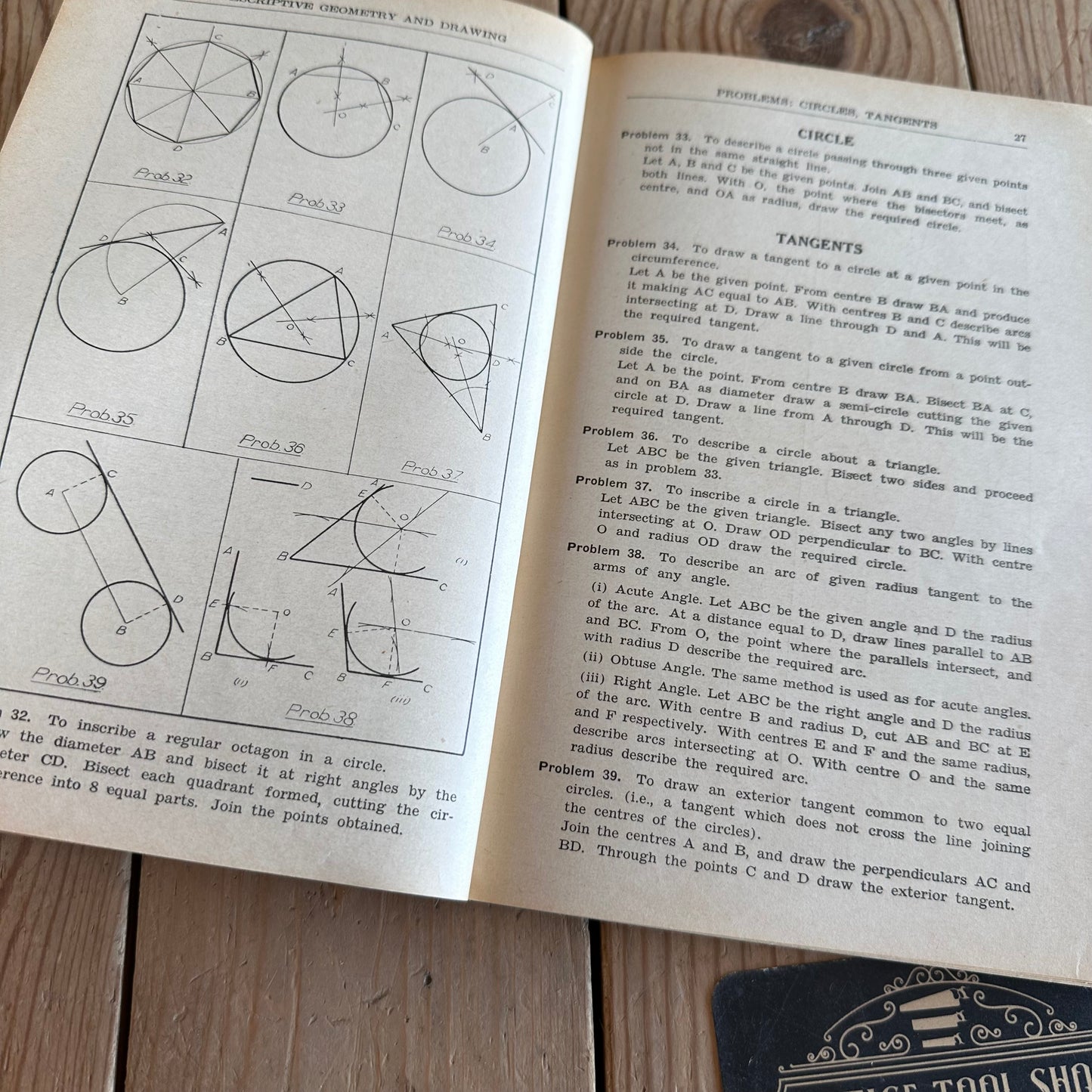 SOLD. XB1-33 Vintage 1953 DESCRIPTIVE GEOMETRY AND DRAWING BOOK by E.D. Wannan