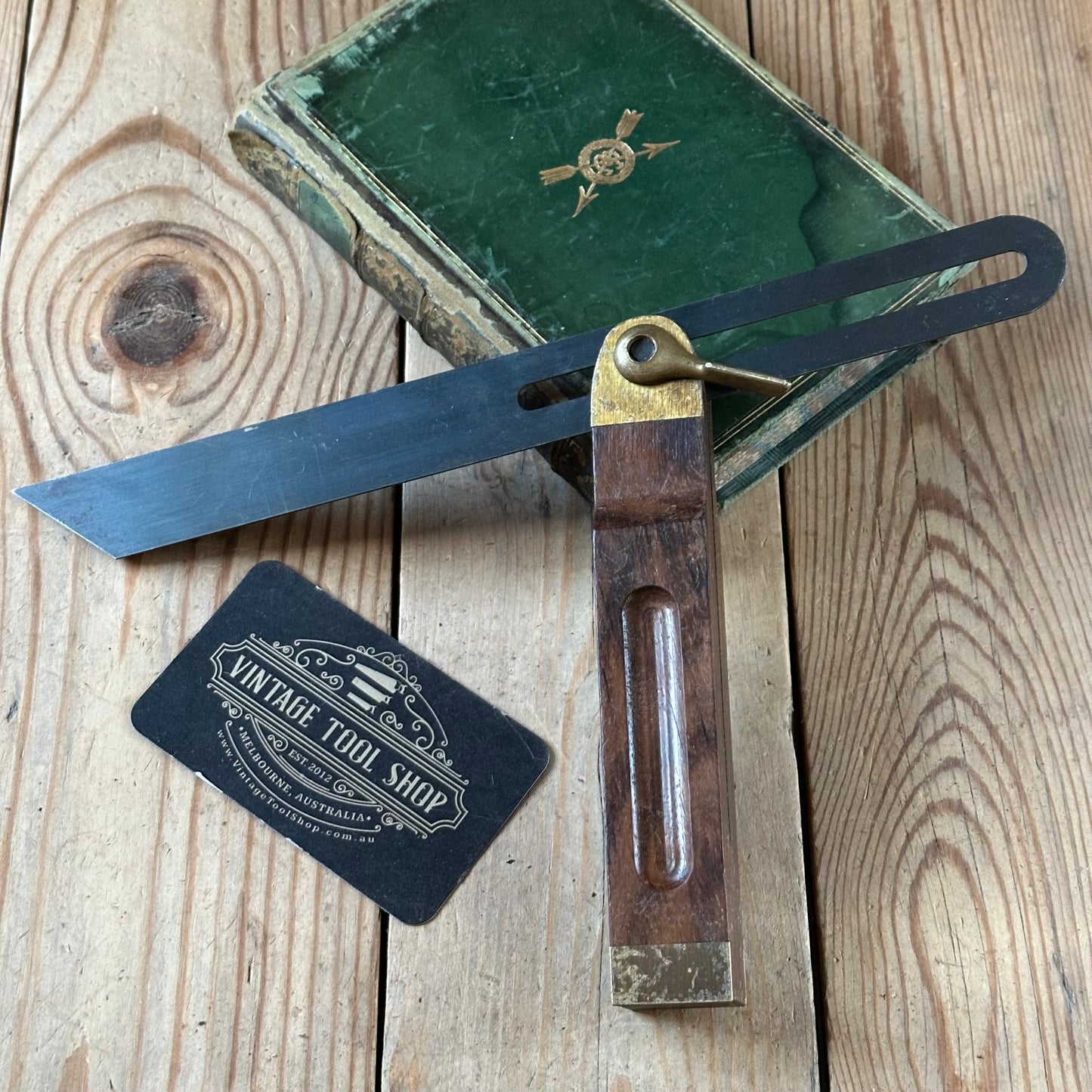 H2476 CLEAN! Vintage Rosewood & brass 10” BEVEL