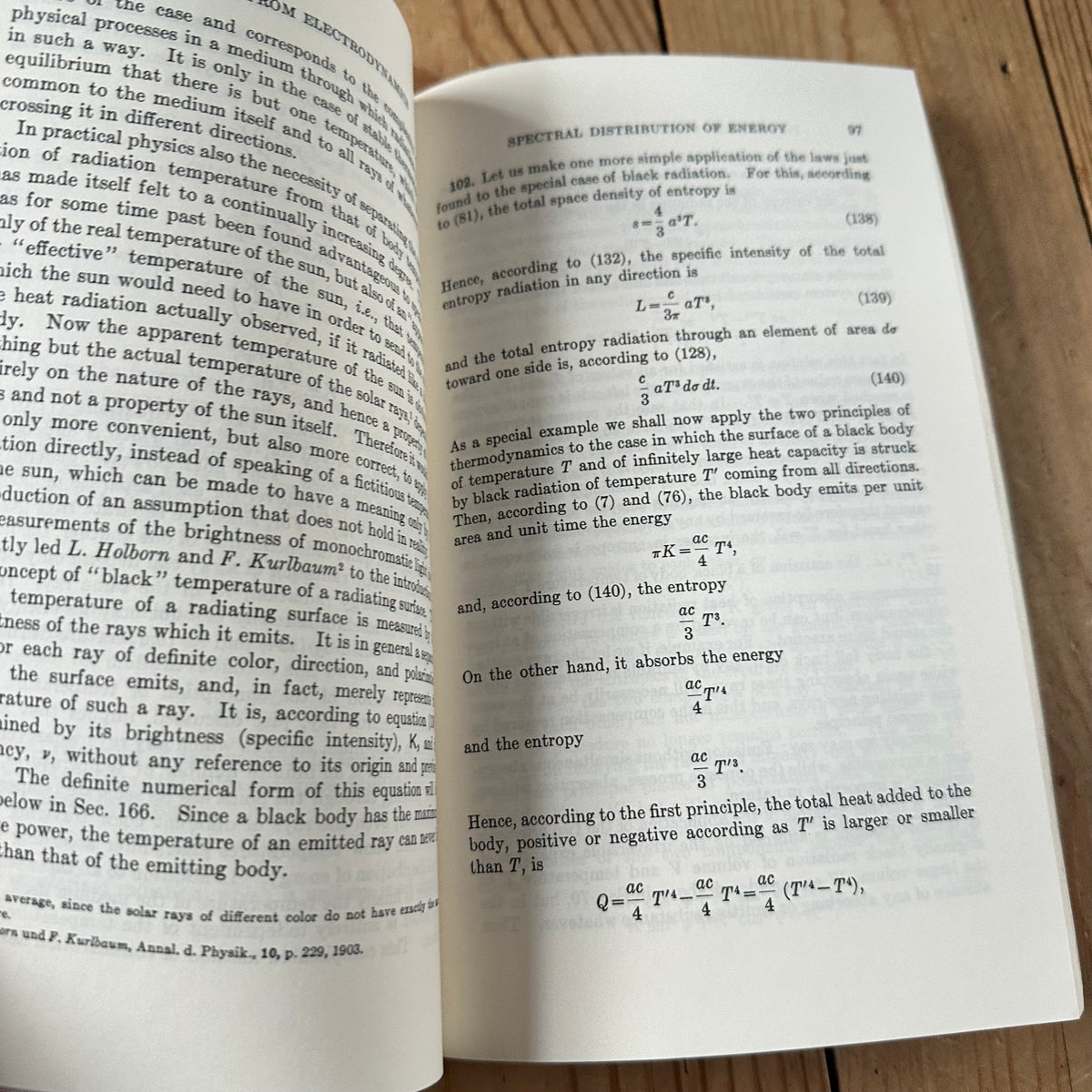 XBN208 Vintage BOOK The THEORY of HEAT RADIATION by MAX PLANCK