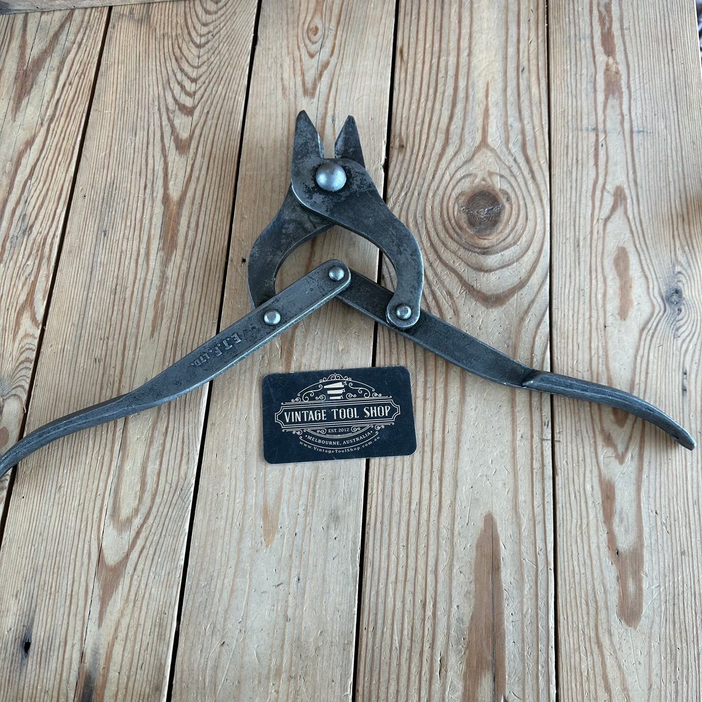 H1719 Vintage E.T.F. LTD FOLDABLE barbwire Cutting PLIERS