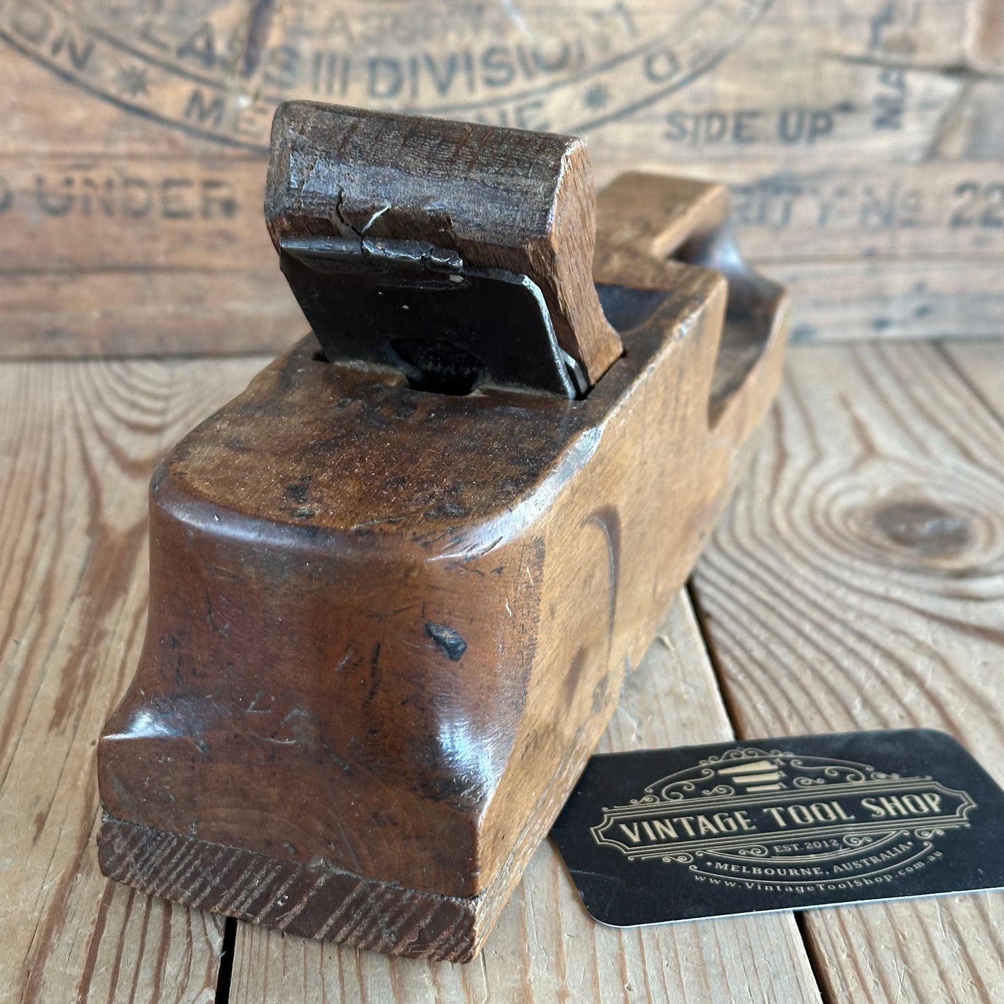 N1906 COOL! Antique French wooden ROMAN Style PLANE