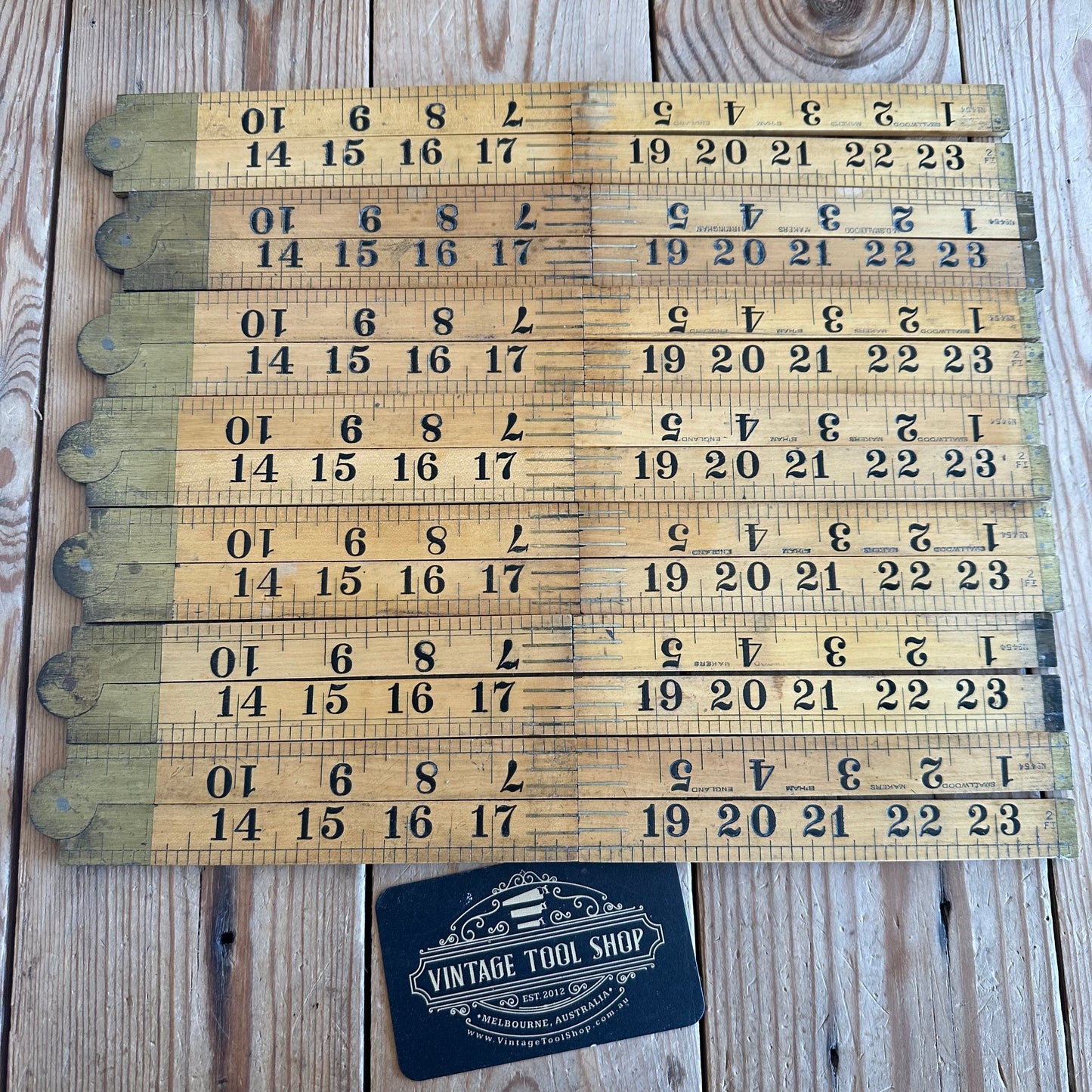 D1995 NEW! 1 x Vintage unused SMALLWOOD England No.454 BOXWOOD Imperial 24” RULER