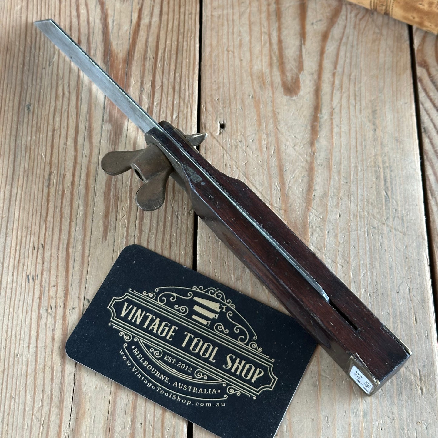 H1443 Vintage 8” Rosewood & brass BEVEL