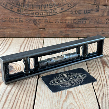 H2501 COOL! Vintage STANLEY No:36G 9” engineers METAL SPIRIT LEVEL