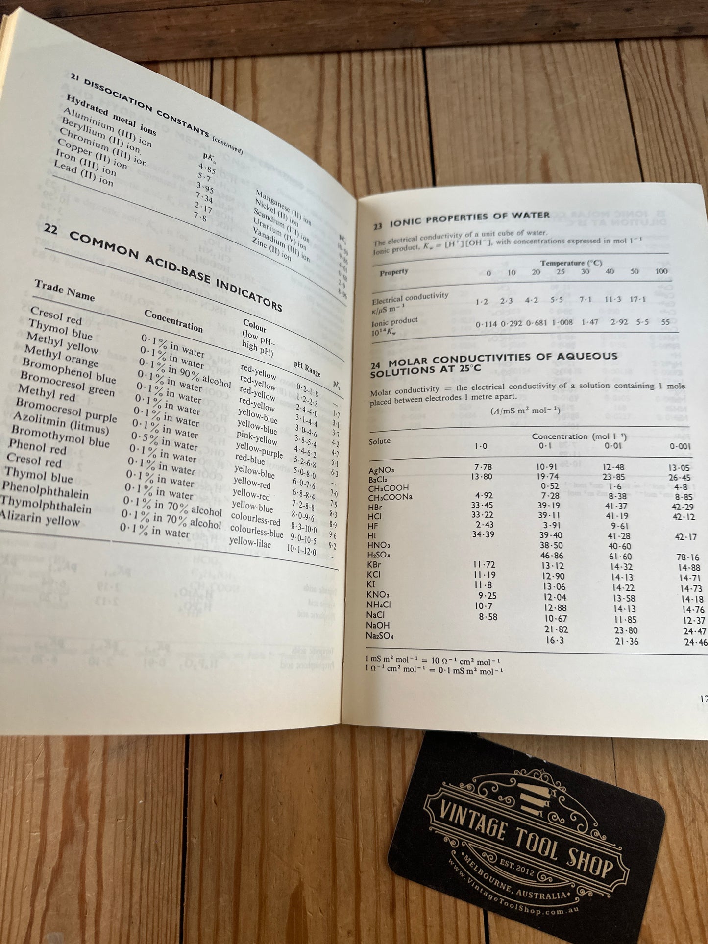 XBN37 Vintage 1978 SI Chemical Data BOOK by Aylward & Findlay
