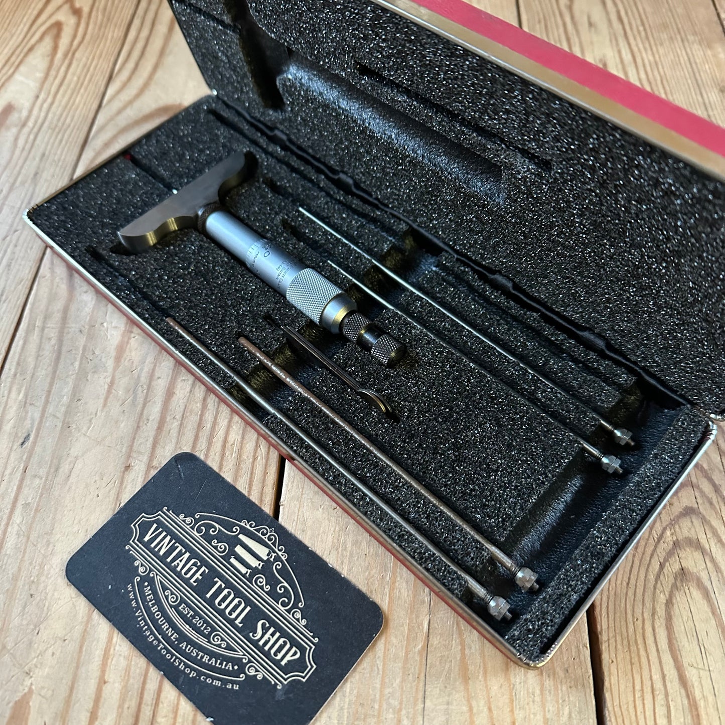 H2484 Vintage STARRETT No:440 DEPTH MICROMETER set IOB