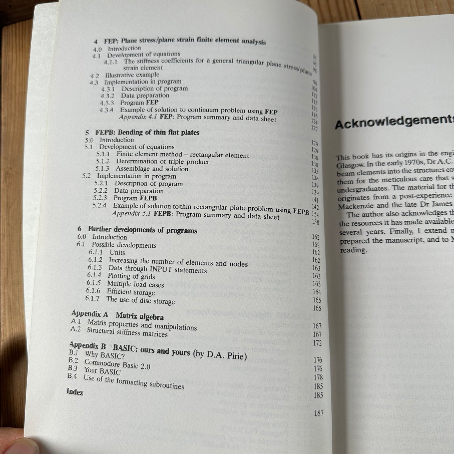 N2015 Vintage 1984 BOOK An Introduction To The FINITE ELEMENT METHOD Using BASIC PROGRAMS by D.K.Brown