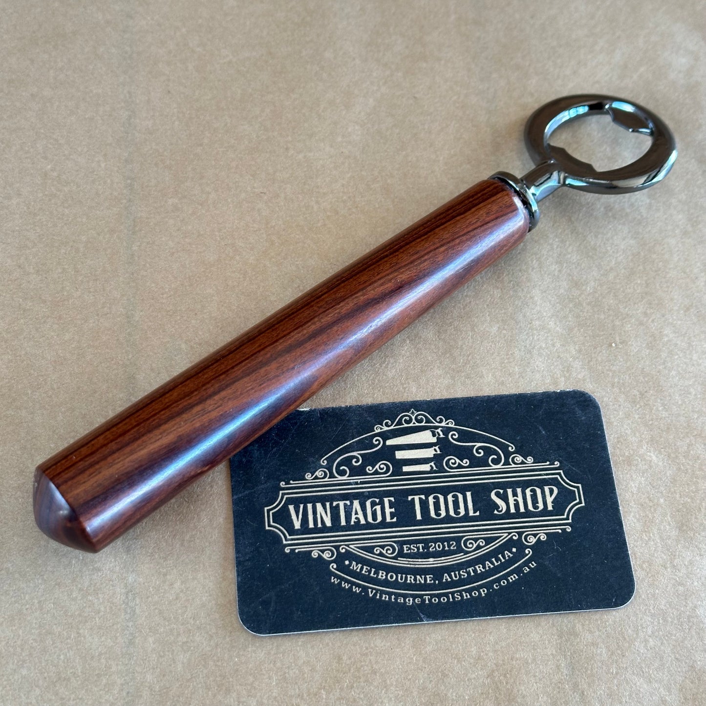 VTS8 NEW! Melbourne made MULGA wooden handle BOTTLE OPENER