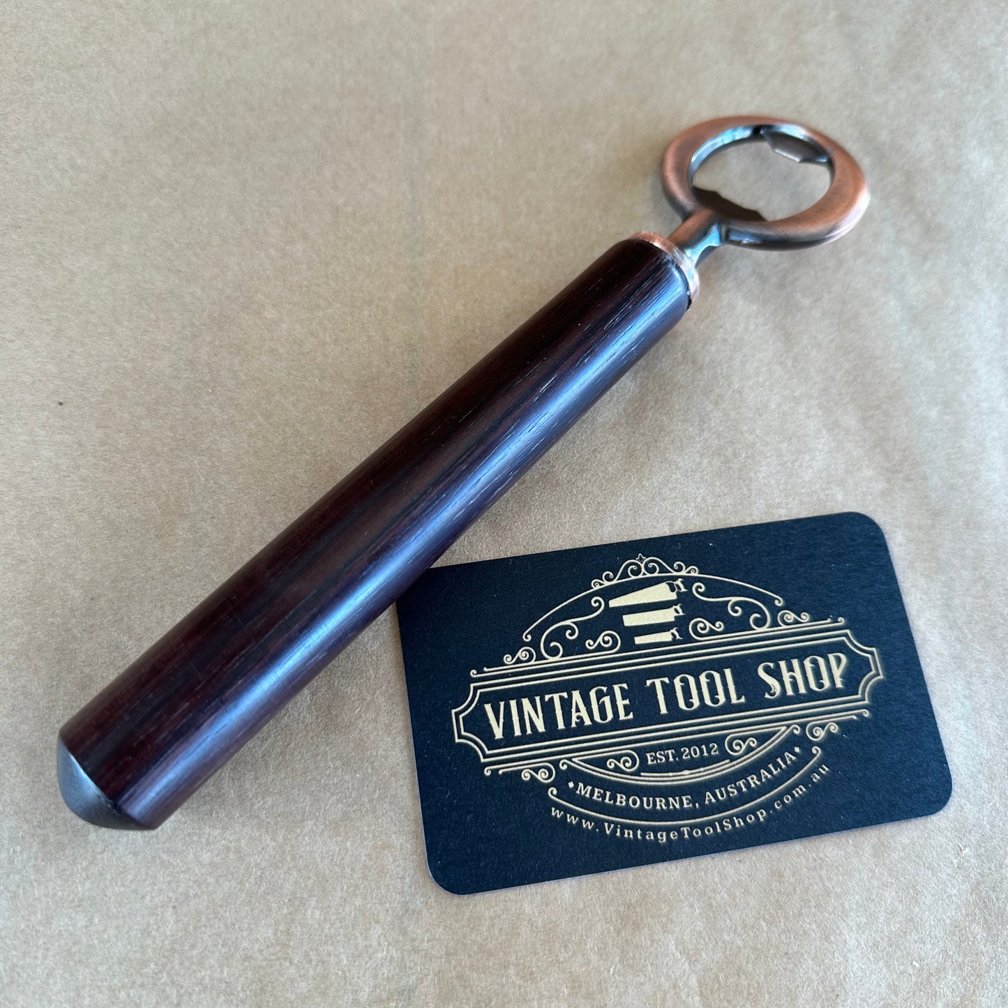 VTS12 NEW! Melbourne made Indian ROSEWOOD wooden handle BOTTLE OPENER