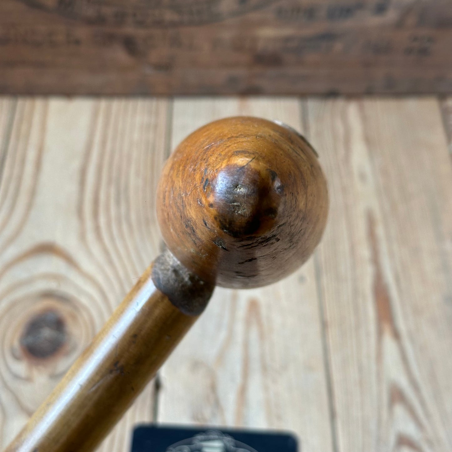 H2451 Vintage 1950 Korean War LIGNUM Lead BOSSING MALLET plumbers mallet