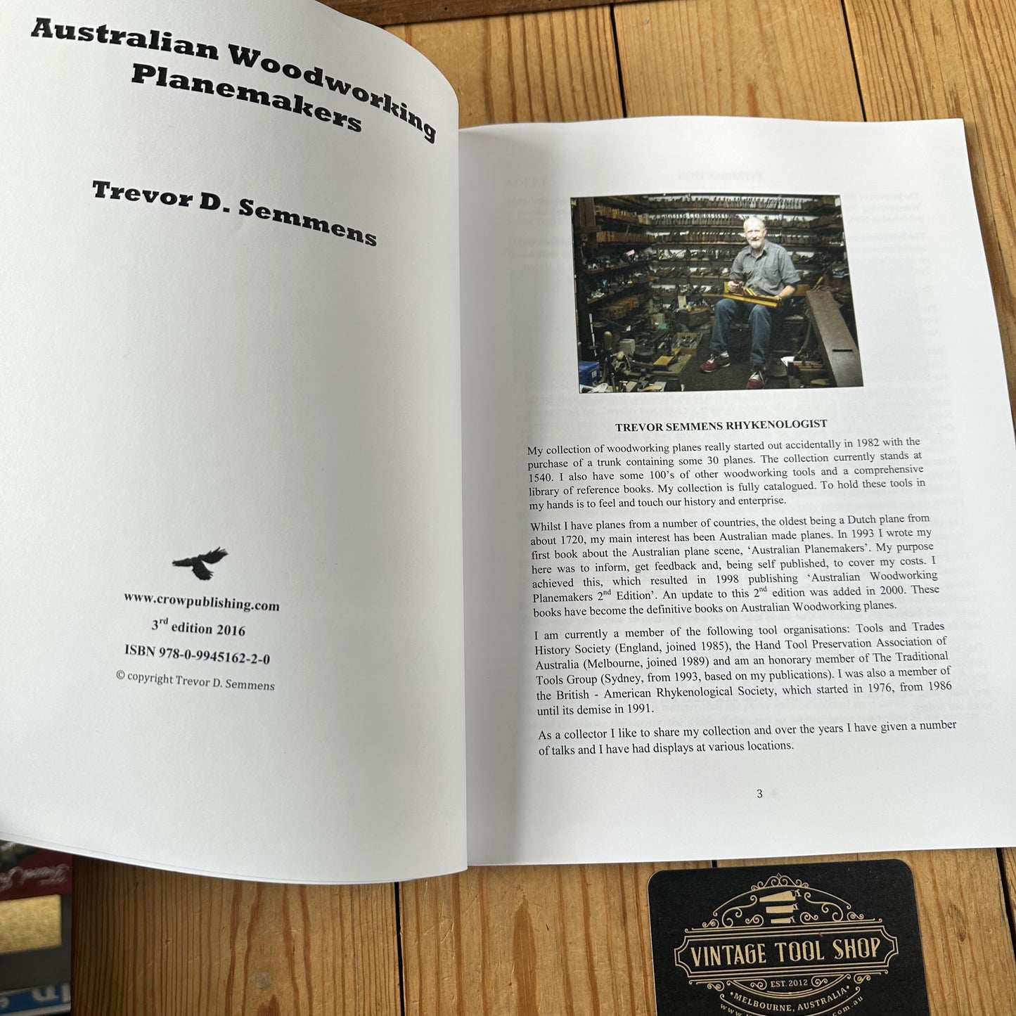 BO116 New old stock! 2016 AUSTRALIAN WOODWORKING PLANEMAKERS BOOK by Trevor D. Semmens 3rd edition