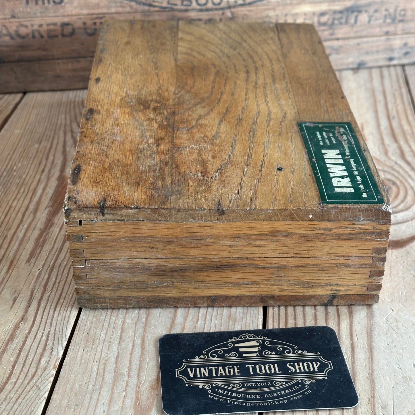 SOLD. H1967 Vintage IRWIN USA made BOXED Set of 13 x wood drill BITS brace auger BIT set