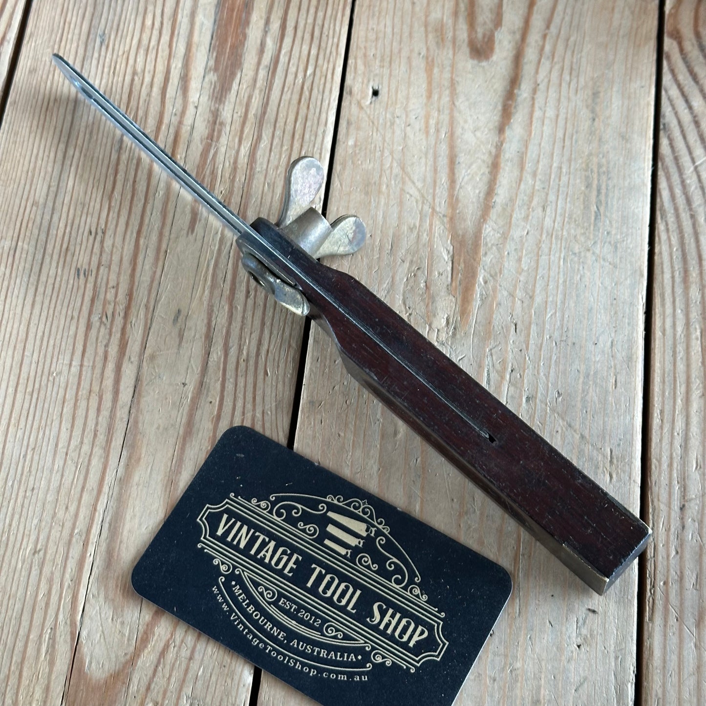 H1443 Vintage 8” Rosewood & brass BEVEL