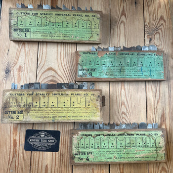 N1708 Antique 4 x boxes of STANLEY USA No.55 Combination PLANE CUTTERS