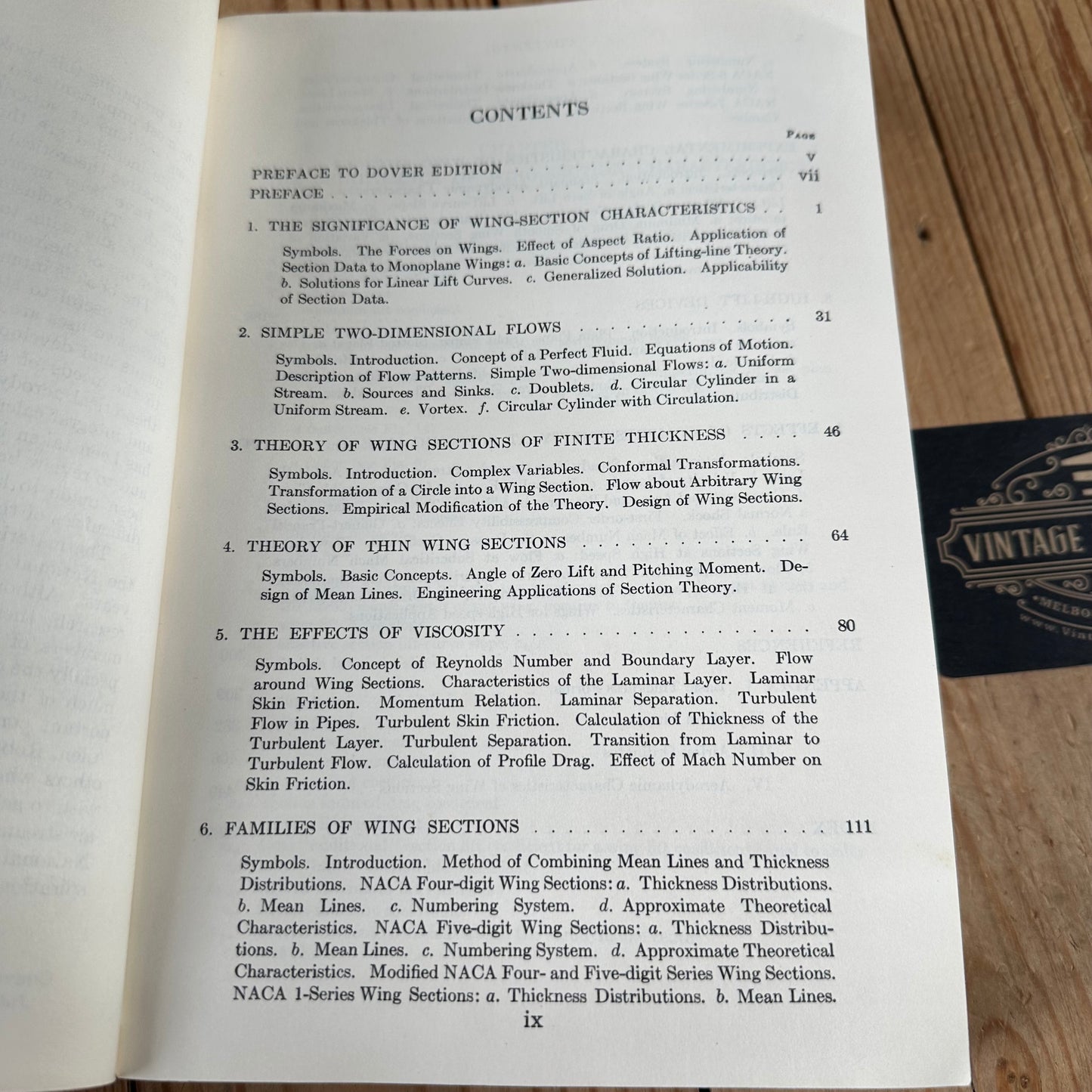 XBN32 Vintage Theory of Wing Sections BOOK by I.H.Abbott & A.E.Von Doenhoff