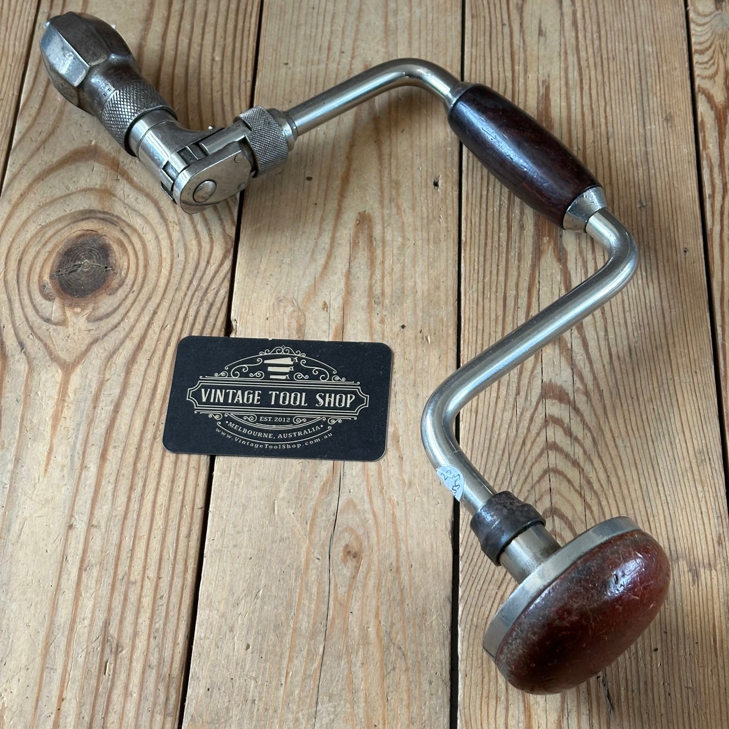 H2553 GORGEOUS! Vintage J.A.CHAPMAN 10” Sweep Drill BRACE