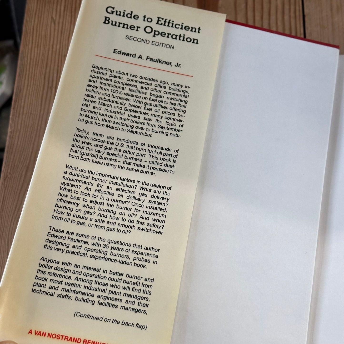 XBN152 Vintage 1986 BOOK Guide to EFFICIENT BURNER OPERATION 2nd Edition by E.A.Faulkner Jr