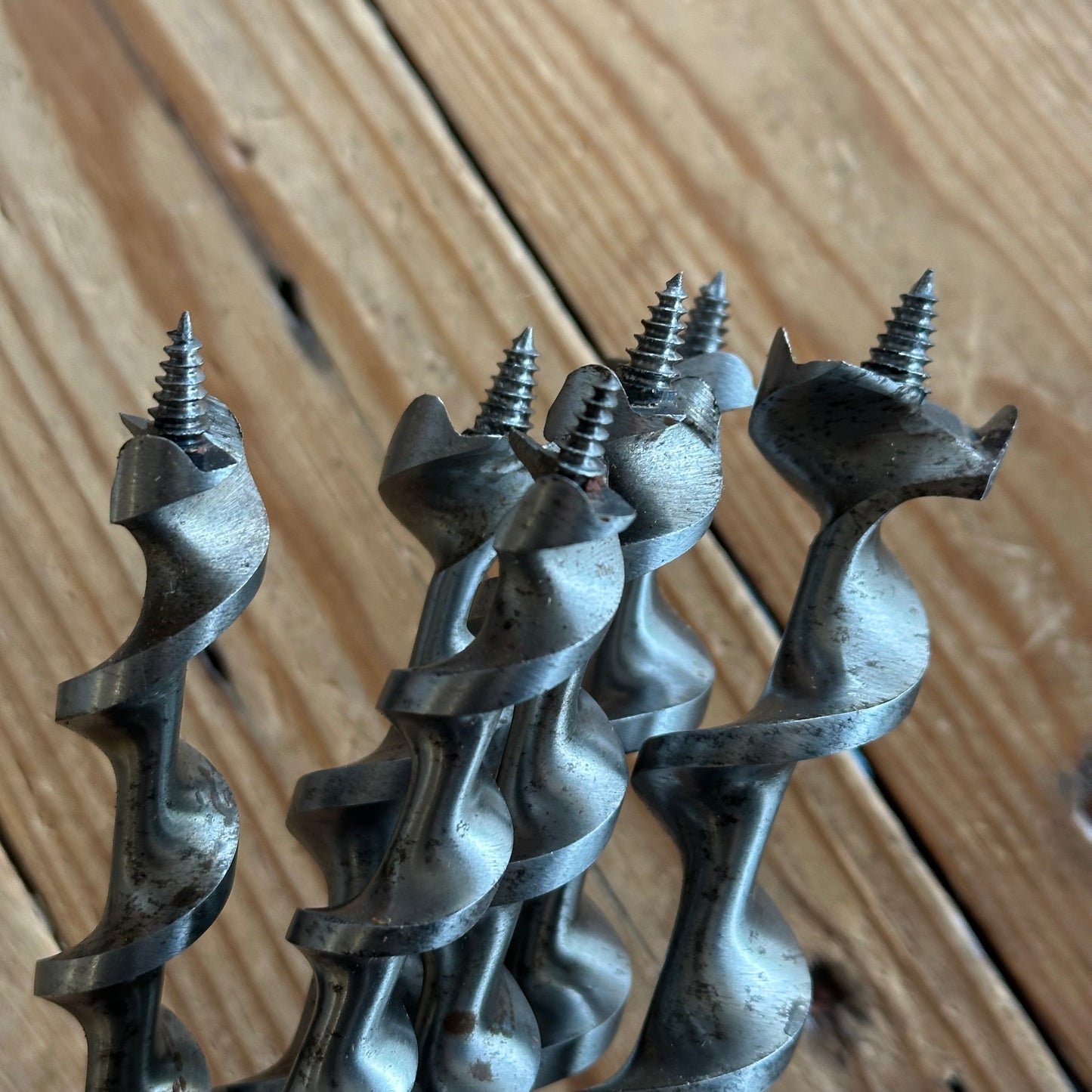 SOLD. H1967 Vintage IRWIN USA made BOXED Set of 13 x wood drill BITS brace auger BIT set