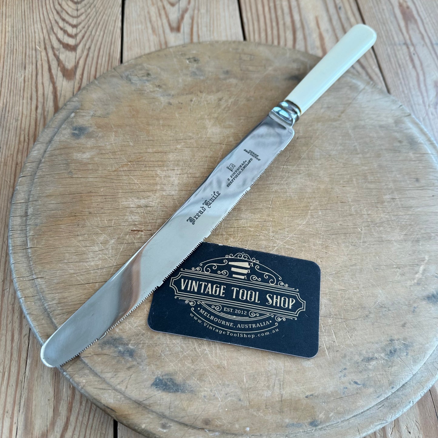 H622 Vintage CHRISTOPHER JOHNSON Sheffield stainless steel BREAD KNIFE