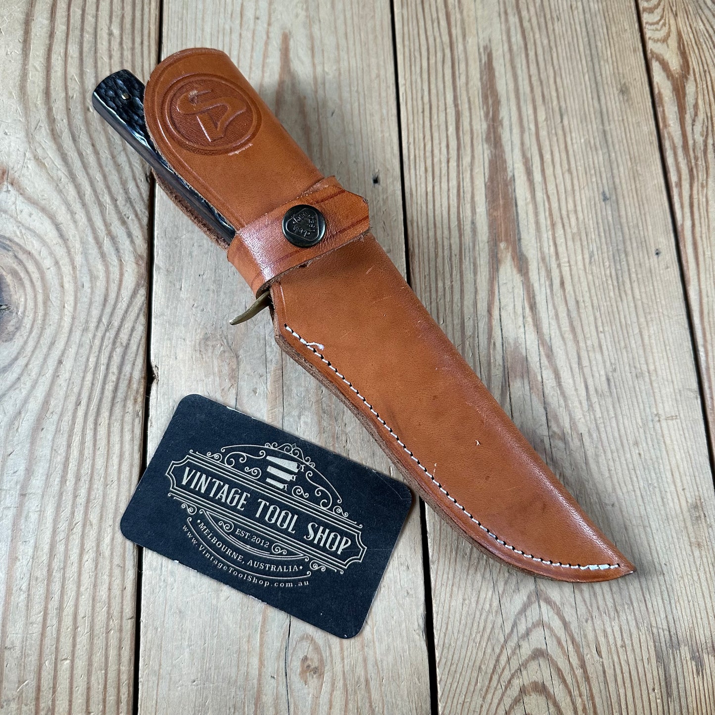 K60 Vintage Original German BOWIE KNIFE in leather sheath