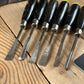 N1831 Vintage 6 x FOOTPRINT England Carving CHISEL Set Gouges