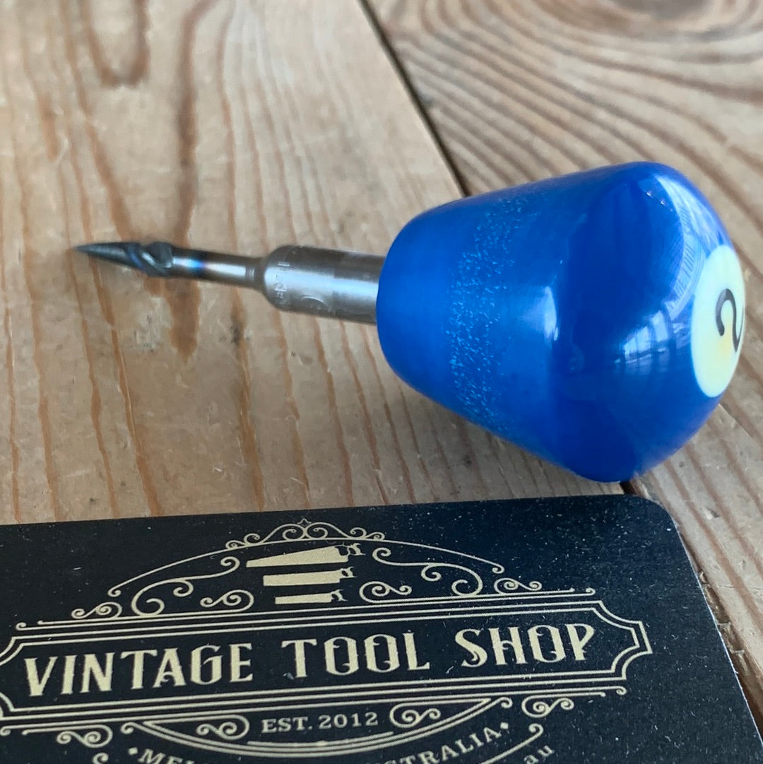 TR89 Repurposed Blue No.2 POOL BALL awl by Tony Ralph