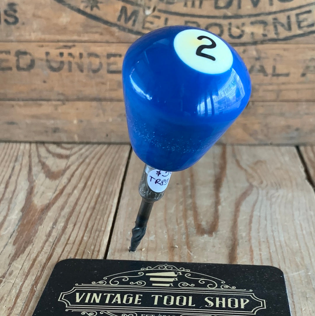 TR89 Repurposed Blue No.2 POOL BALL awl by Tony Ralph