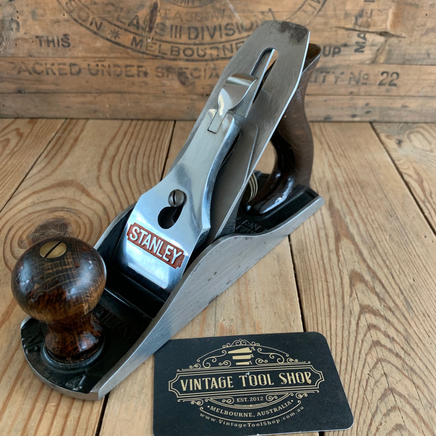 SOLD H309 Vintage STANLEY England No.4 smoothing PLANE IOB