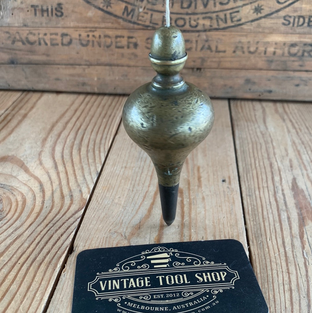 SOLD D717 Vintage FANCY brass PLUMB BOB