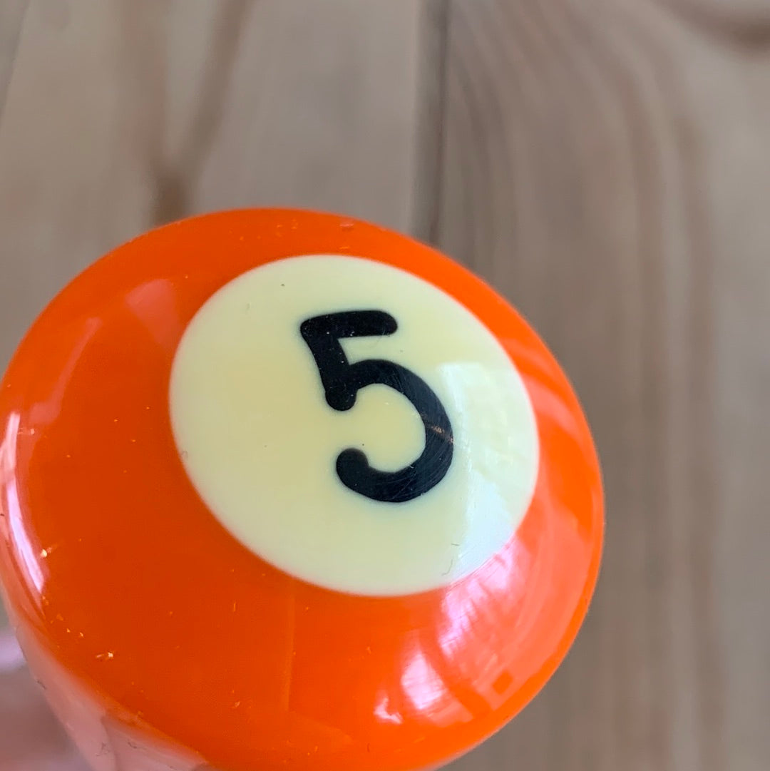 TR88 Repurposed orange No.5 POOL BALL AWL by Tony Ralph