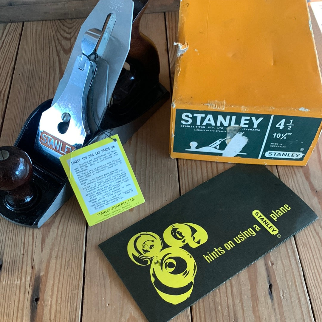 SOLD H427 Vintage STANLEY Australia No.4 1/2 PLANE IOB