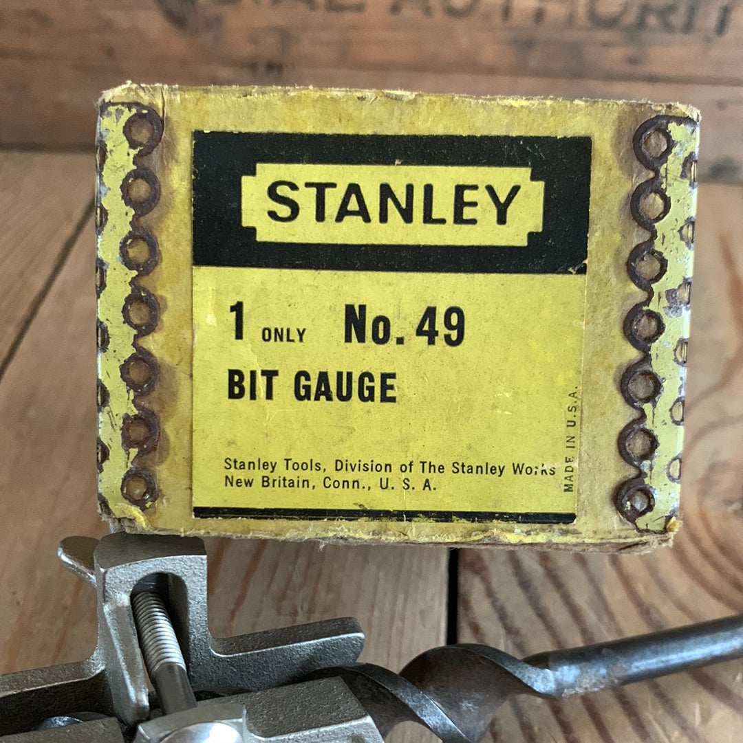 SOLD D1127 Vintage STANLEY No:49 drill bit DEPTH STOP bit gauge