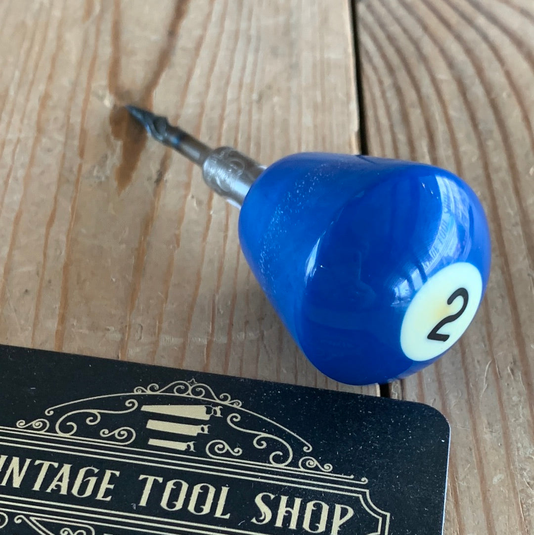 TR89 Repurposed Blue No.2 POOL BALL awl by Tony Ralph