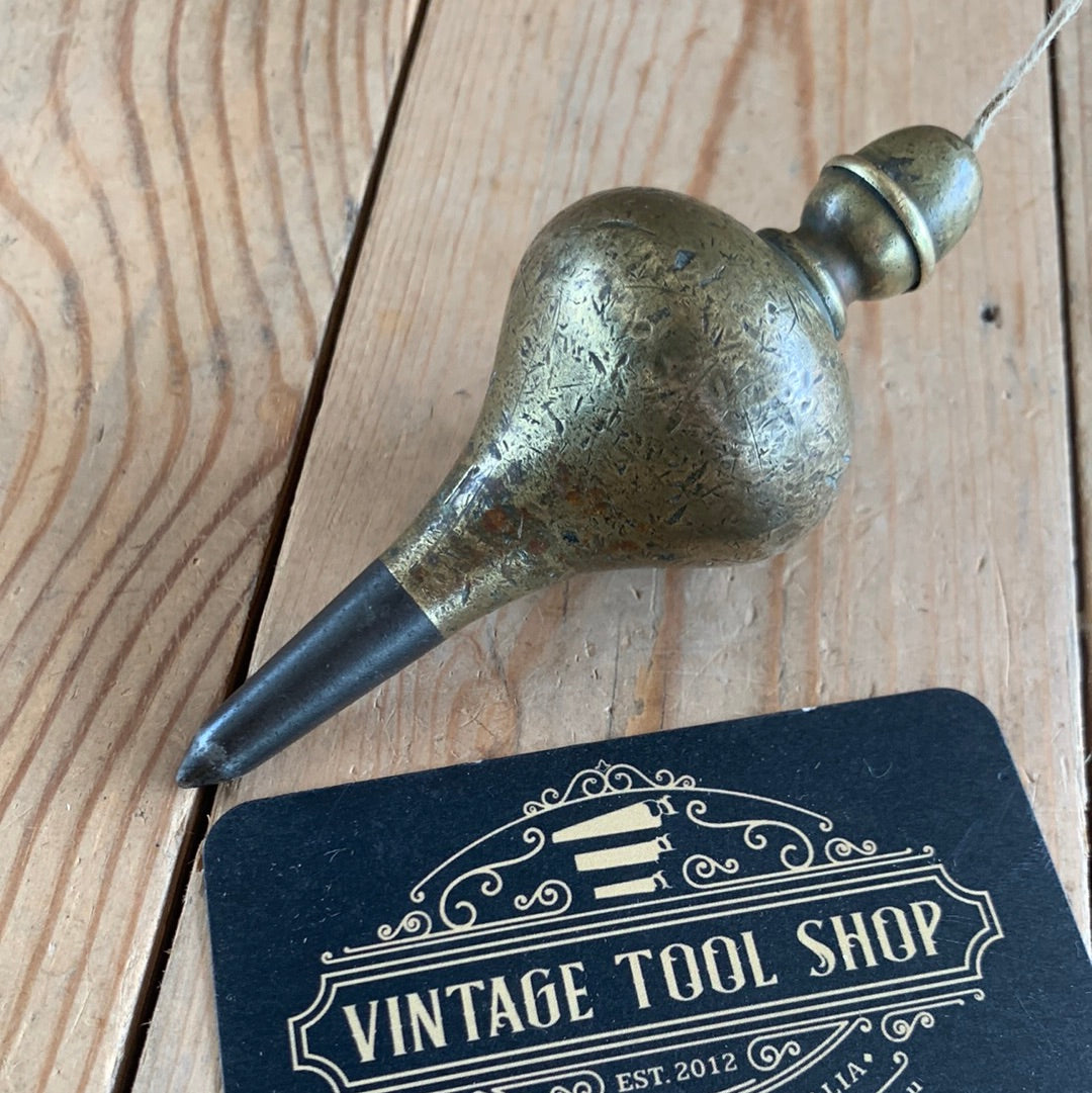 SOLD D717 Vintage FANCY brass PLUMB BOB