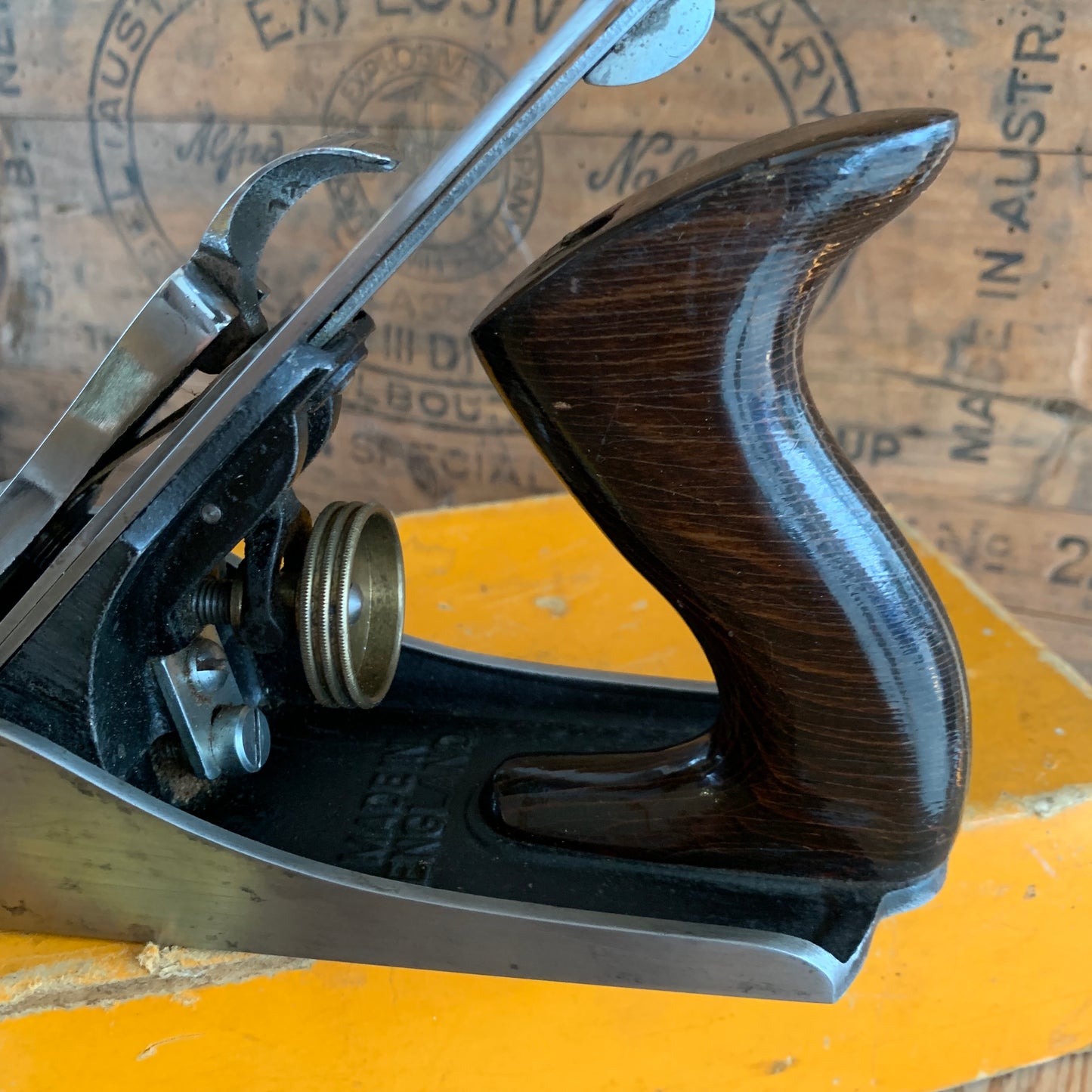 SOLD H309 Vintage STANLEY England No.4 smoothing PLANE IOB