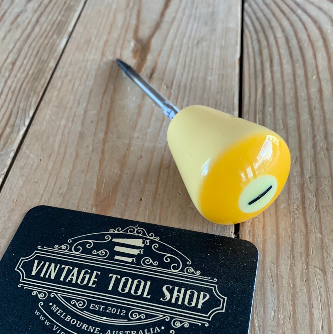 TR95 Repurposed small Yellow No.1 POOL BALL AWL by Tony Ralph