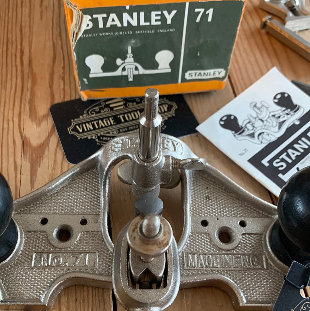SOLD H306 Vintage STANLEY England No.71 Router PLANE IOB