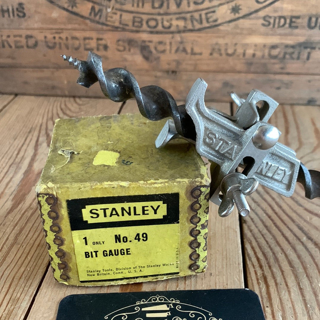 SOLD D1127 Vintage STANLEY No:49 drill bit DEPTH STOP bit gauge