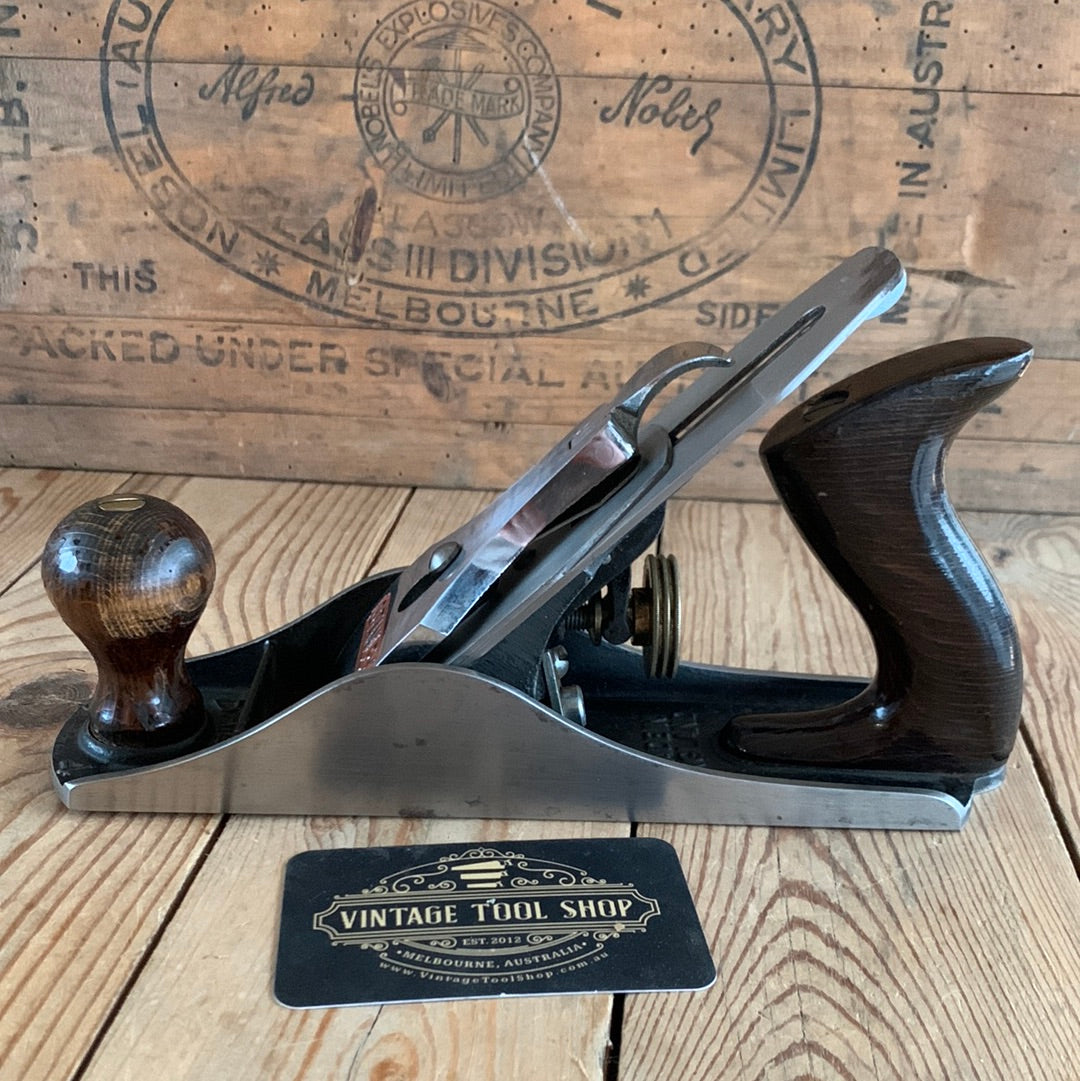 SOLD H309 Vintage STANLEY England No.4 smoothing PLANE IOB