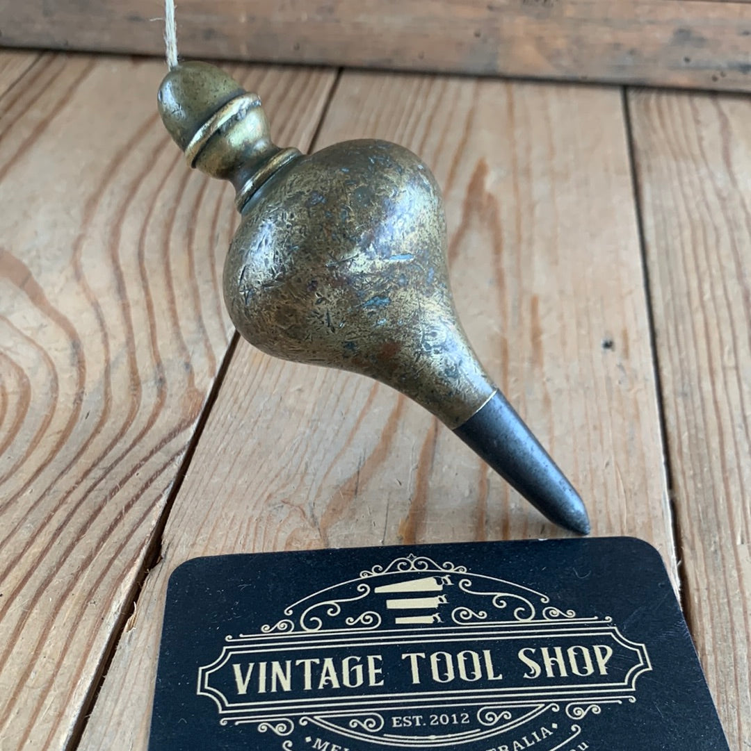 SOLD D717 Vintage FANCY brass PLUMB BOB